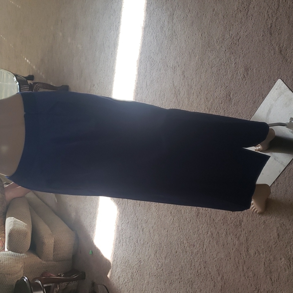 NWT Talbots 6p piercing blue satin maxi party skirt with pockets - Picture 5 of 8